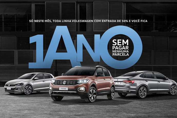 Compre um VW e fique 1 ano inteiro sem pagar nenhuma parcela