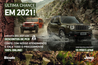 Últimas unidades com desconto do Jeep Renegade STD para PCD