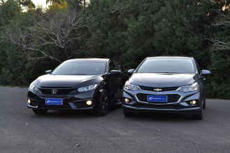 Comparativo: Chevrolet Cruze LT x Honda Civic Sport